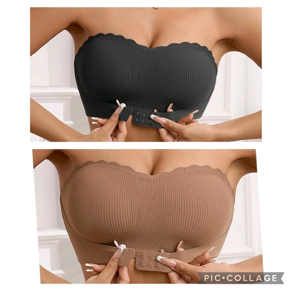 2 T-Shirt Bra Strapless  Plus Size Seamless Strapless Side Support XL. New - Picture 1 of 9